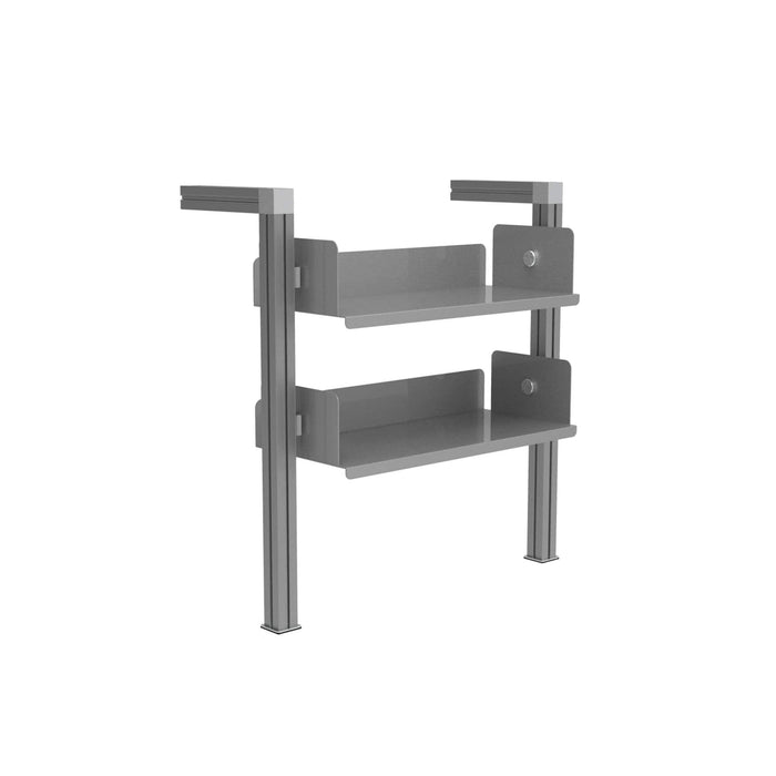 Bibliothèque carrée murale basse 1 section, 2 tablettes (IL-BIBMC1S2T) Bibliothèque RHO Aluminium