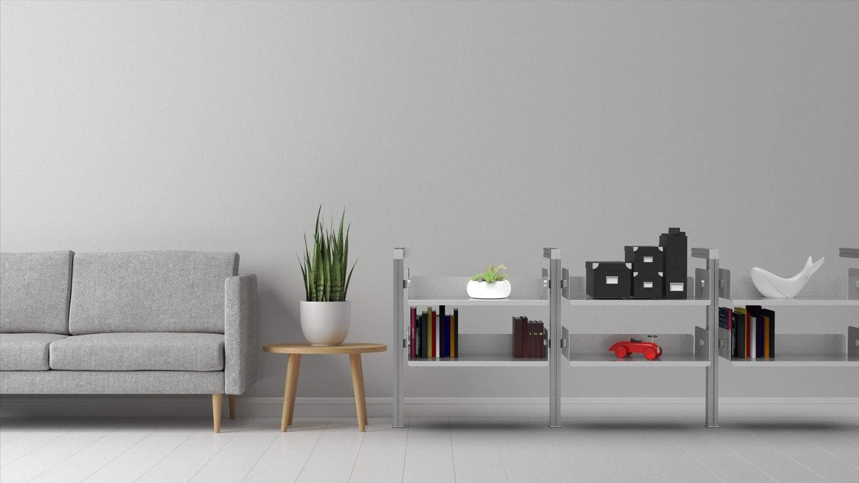 Bibliothèque carrée murale basse 3 sections, 6 tablettes (IL-BIBMC3S6T) Bibliothèque RHO