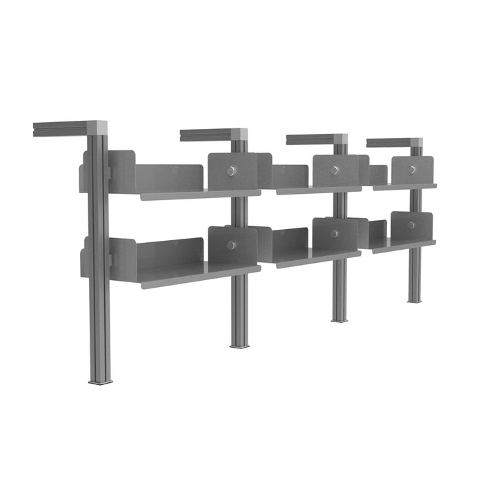 Bibliothèque carrée murale basse 3 sections, 6 tablettes (IL-BIBMC3S6T) Bibliothèque RHO Aluminium