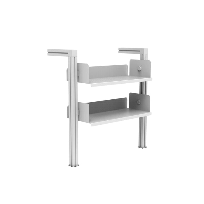 Bibliothèque carrée murale basse 1 section, 2 tablettes (IL-BIBMC1S2T) Bibliothèque RHO Blanc