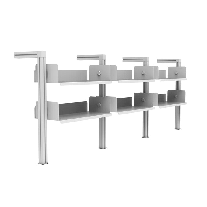 Bibliothèque carrée murale basse 3 sections, 6 tablettes (IL-BIBMC3S6T) Bibliothèque RHO Blanc