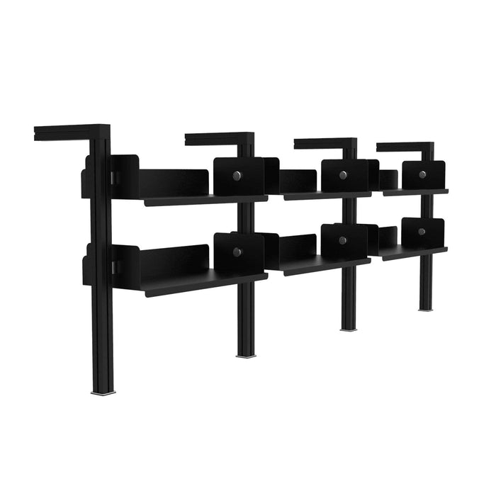 Bibliothèque carrée murale basse 3 sections, 6 tablettes (IL-BIBMC3S6T) Bibliothèque RHO Noir