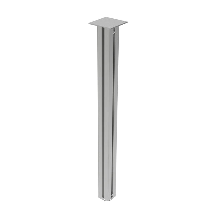 Embout en aluminium plein 1/2"h. (12 mm) pour colonne carrée de 2" (51 mm) avec niveleur (IL-13-L)