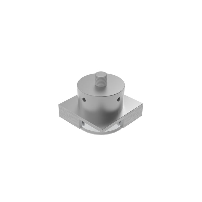 Embout en aluminium plein 1/2"h. (12 mm) pour colonne carrée de 2" (51 mm) avec niveleur (IL-13-L)