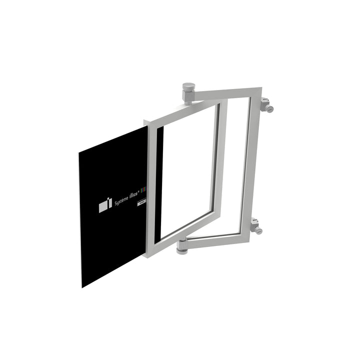 Porte-affiche rotatif sur deux coulisseaux (PF-Rxxxx)