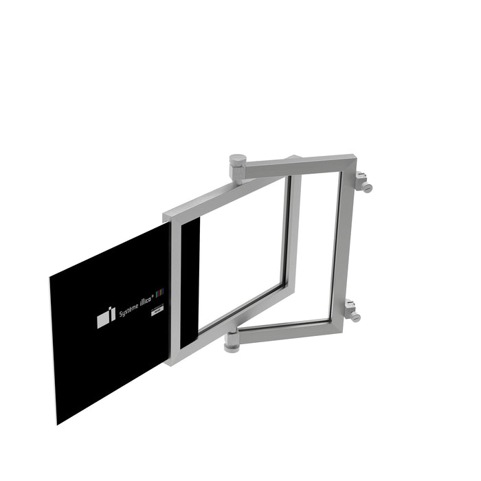 Rotating poster holder on two sliders (PF-Rxxxx)